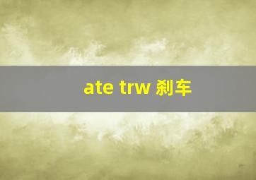 ate trw 刹车